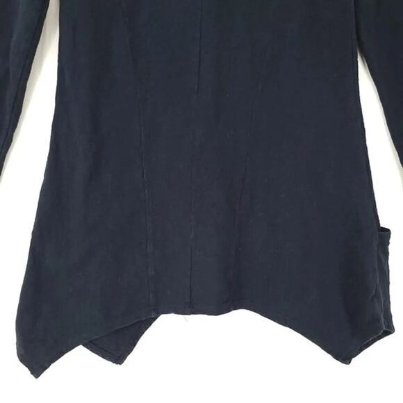LOGO Lori Goldstein XS Black Cotton Sharkbite Tunic - Picture 6 of 8